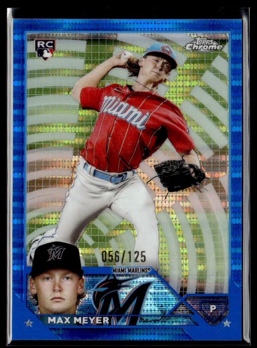 2023 Topps Chrome Blue Sonar Refractor Max Meyer RC 056/125 Miami Marlins #104