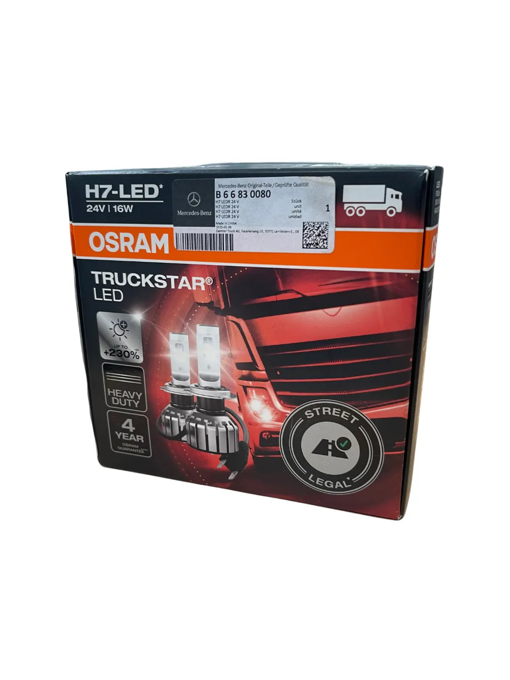 H7 LED Trucks LKW OSRAM 24V 16W Truckstar Abblendlicht Nachrüst Zulassung Merced