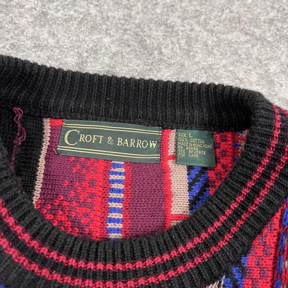 Vintage Croft & Barrow Coogi Style Heavy Knit Crosby Sweater Pullover Size L - Image 2 of 4