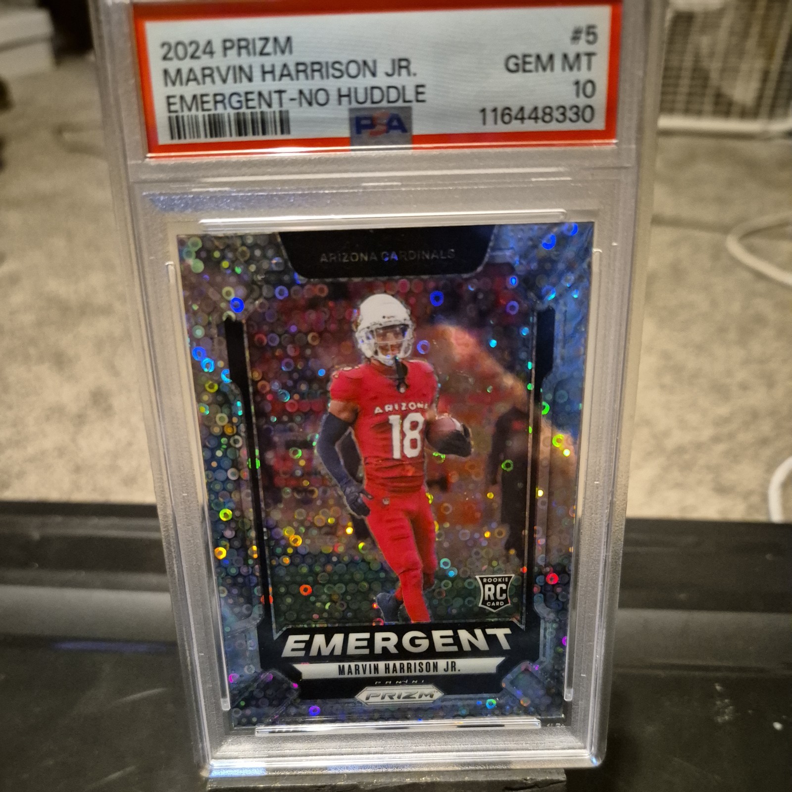 2024 PANINI PRIZM EMERGENT NO HUDDLE #5 MARVIN HARRISON JR. ROOKIE RC PSA 10