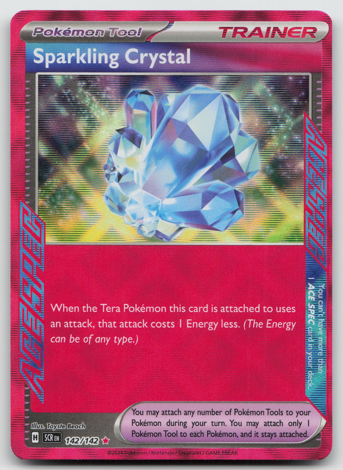 Sparkling Crystal ACE SPEC Rare Holo SV07: Stellar Crown 142/142 NM