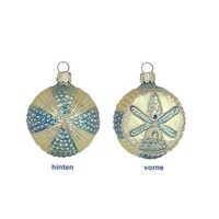Haberland Christbaumschmuck,-Kugel - MüHlenornamentnweiss Matt Babyblau 6Cm