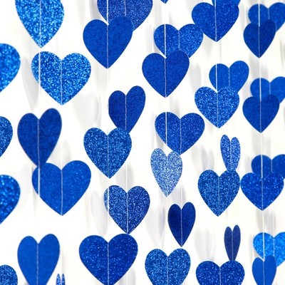 Royal Blue Party-Decoration Heart Garland - 52ft 21st Birthday Bachelorette Hang