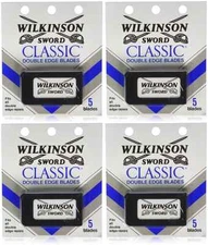 Wilkinson Sword Classic Double Edge Safety Razor Blades - 5 Blades (4 Pack)