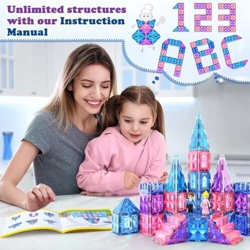 Magnetic Building Blocks - Frozen Princess Toys for 3-8 Year Old Girls & Boys - Image 4 of 4
