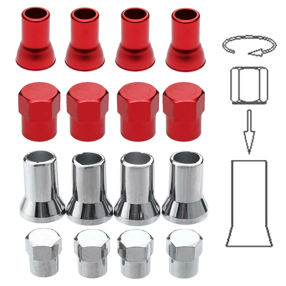 Juego de 8 fundas para vástago de válvula de neumático TR413 rueda cromada auto accesorios para automóvil Foto 2 de 4