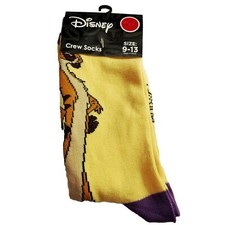 Disney Lion King Timon Printed Crew Socks Adult OS Fun Crazy