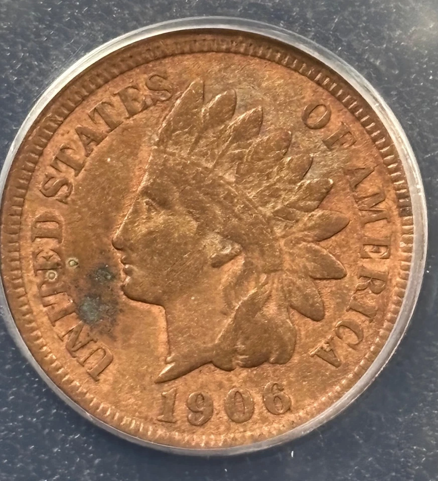 1906 Indian Head Cent 1C-ANACS F15 Details Corroded & Cleaned (#673) - Image 3 of 4