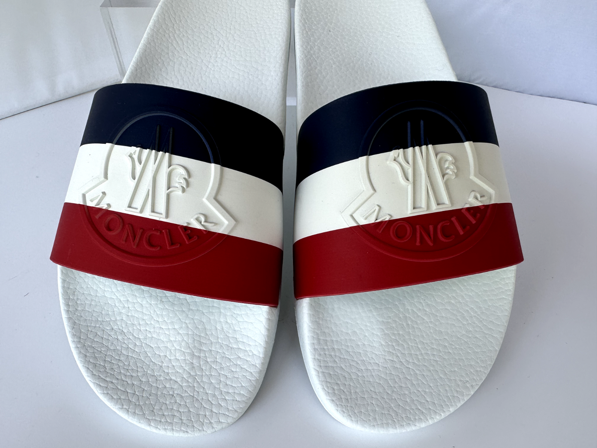 New Moncler Men's Basile Slider Pool Sandals Size 11 Rubber New Moncler Men's Basile Slider Pool Sandals Size 11 Rubber