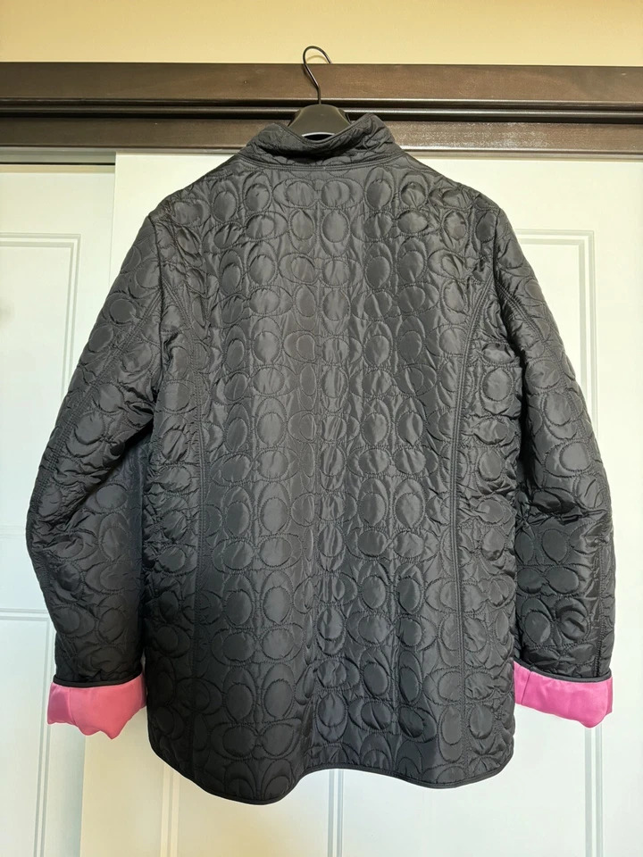 Coach coat women’s XL, Black And Pink - Image 2 of 4