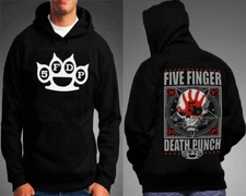FIVE FINGER DEATH PUNCH BLACK HOODIE HARD ROCK PUNK ROCK