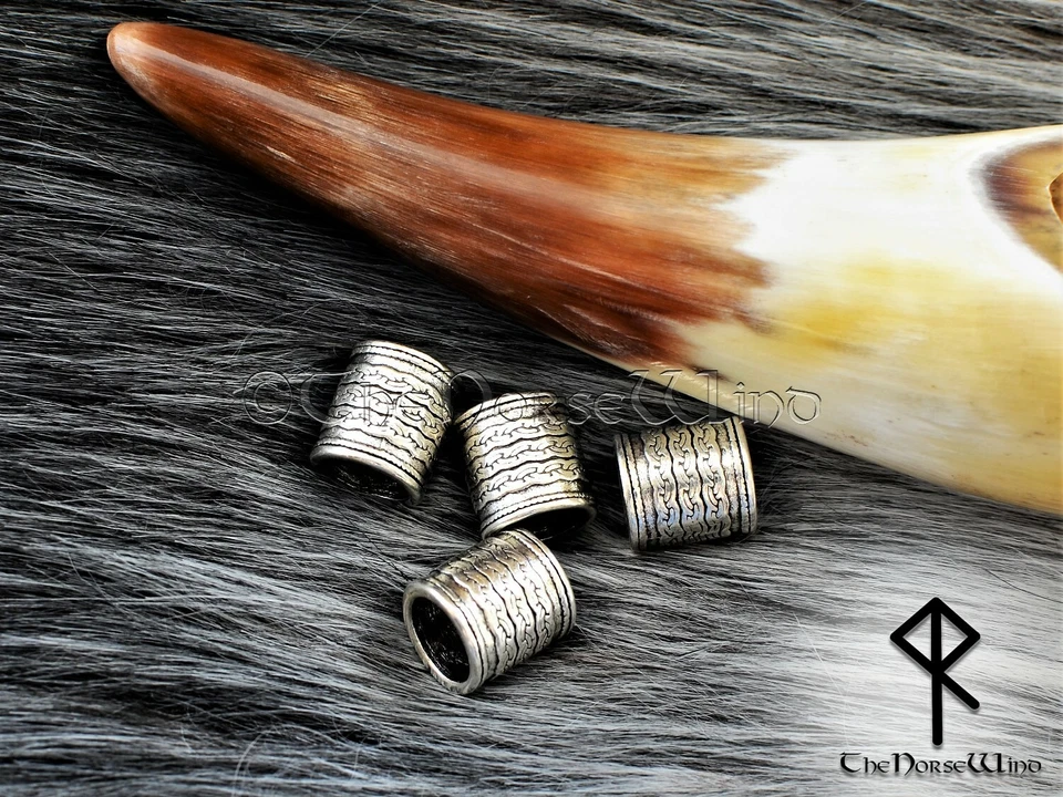 Wikinger Bartperle 4 Stk SET - Bartschmuck Keltische Knoten Bartring Haarperle - Bild 3 von 4
