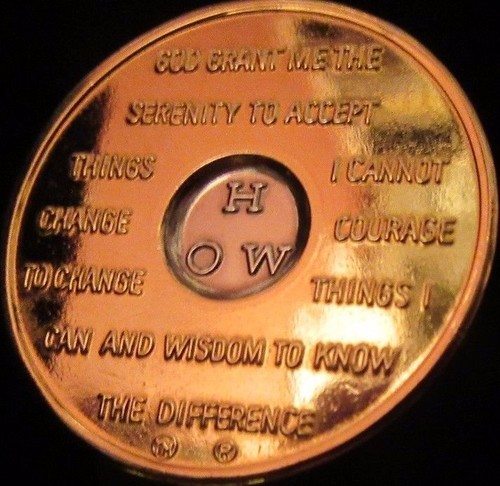 Anonyme Alkoholiker 19 Jahre AA Gold Bi Plate Medaillon Münze Token Chip nüchtern - Bild 7 von 8