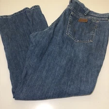 Wrangler Mens Jeans Bootcut 40x32 100% Cotton Distressed FLAWS