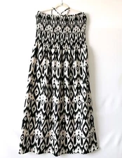 Gypsie Blu Womens Blue White Halter Neck South Western Print Maxi Dress Size 3X