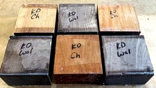 SIX (6) KILN DRIED WALNUT & CHERRY BOWL BLANKS TURNING WOOD 5" x 5" x 3"