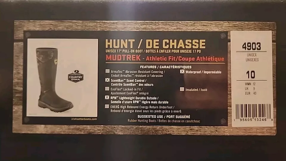 Irish Setter MudTrek 17" Waterproof Athletic Fit Rubber Boots MENS 10E Mossy Oak - Image 3 of 4