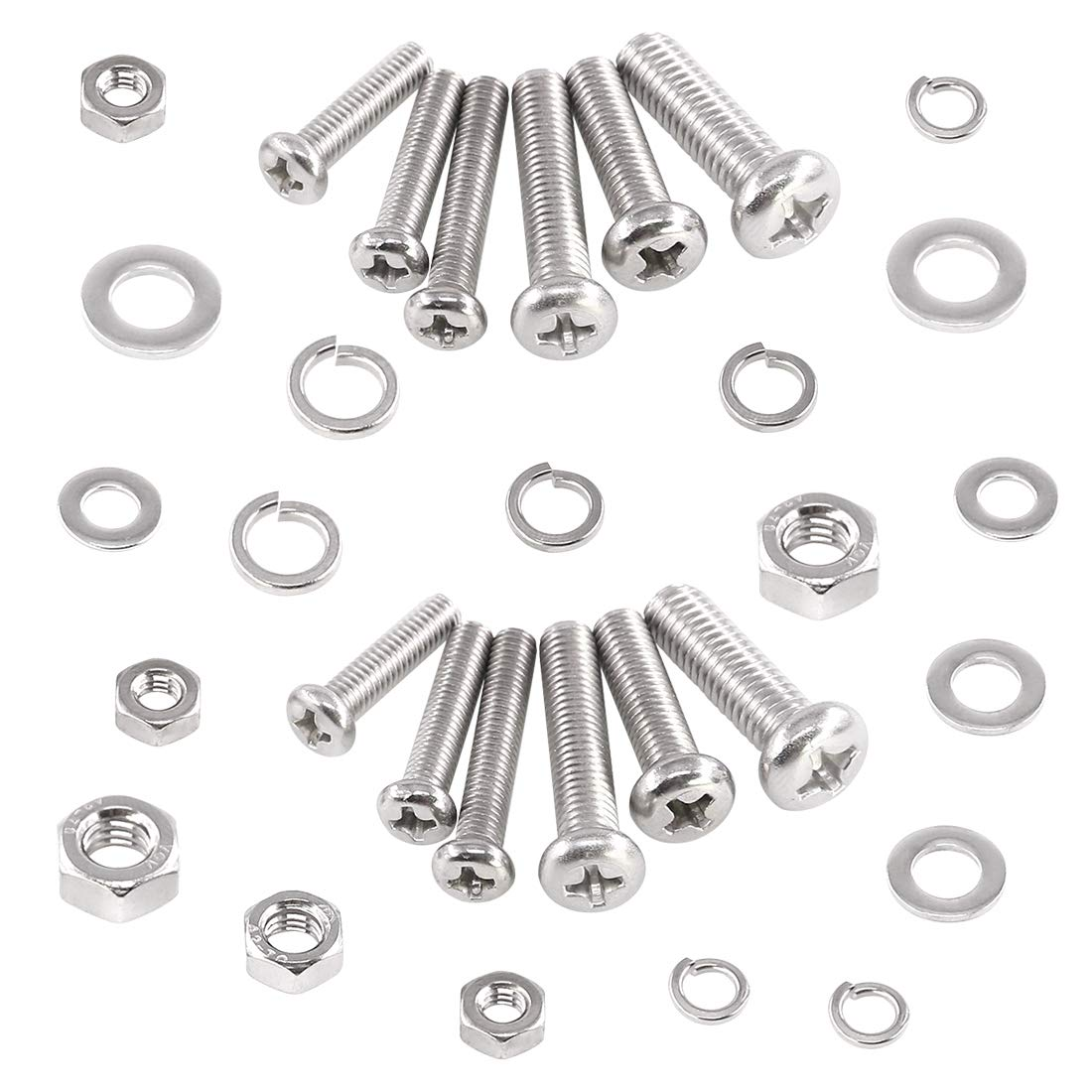 510Pcs M4 M5 M6 Phillips Pan Head Machine Screws Assortment Kit 6