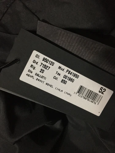 NWT Men's GALLOTTI Lightweight Lined Rain Jacket, 52 IT, 42 US, Black image 6