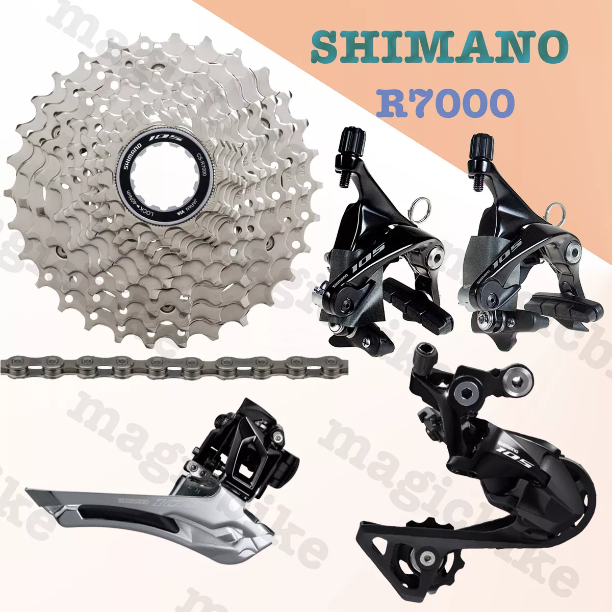 NEW Shimano 105 R7000 5pcs Road Bike Groupset W Front Rear Derailleur CS BR CN