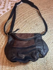The Sak Deena Flap Fold-Over Leather Crossbody Shoulder Bucket Purse