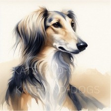 SALUKI DOG Pet Watercolour ART PRINT DOG Love GIFT Christmas Birthday Present
