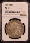 1889-S Morgan Silver Dollar - Better Date - NGC AU55 - Nice Luster! Flashy Coin!