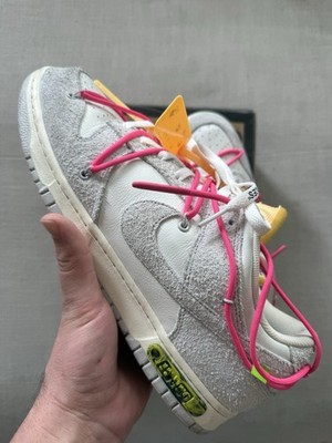Nike Dunk Low Off-White Lot 17 Size 14 Men's Sneakers Pre-Owned with OG Box