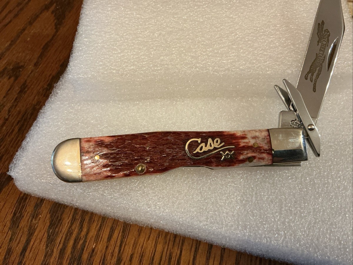 2002 Case XX 6111 1/2L SS Cranberry Cheetah Knife,MIB,unused