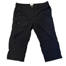 LL Bean Comfort Trails Crop Mid Rise Hiking Pant 268920 Womens 16 Reg Black