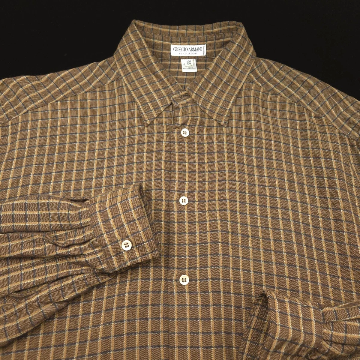 古着　Giorgio Armani グラフチェックシャツ　メンズコレクション Giorgio Armani Plaid Dress Shirts for Men for sale | eBay