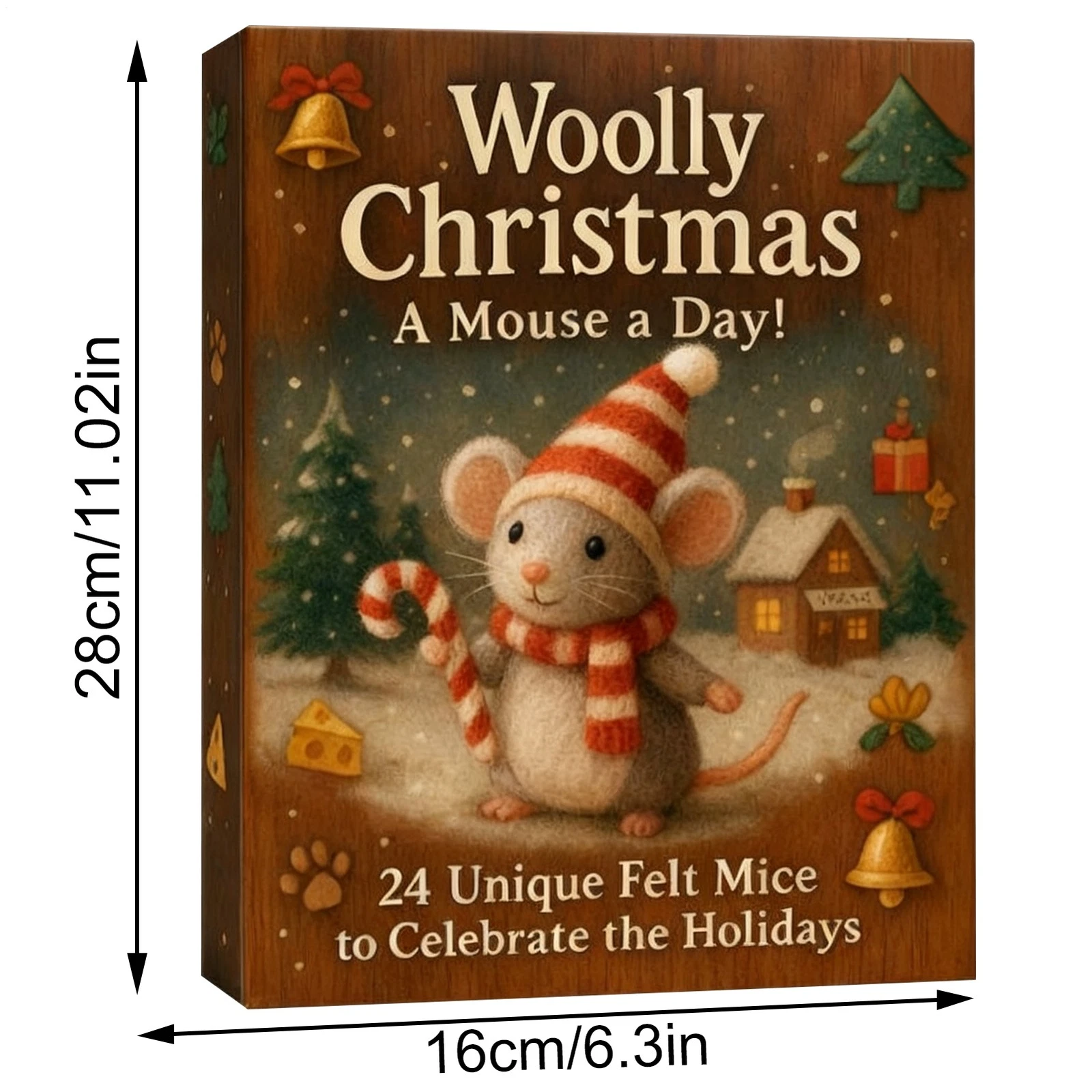 2025 Christmas Mouse Advent Calendar 2D Flat Acrylic Mice Figurines Charm