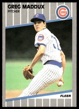 Greg Maddux 1989 Fleer #431 Chicago Cubs FREE SHIPPING AutographDen