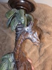 16" Vintage Giraffe Palm Tree Resin Candle Holder Lamp Base Conversion Decor — photo 5
