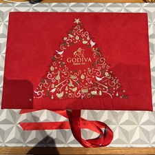 Beautiful Godiva Embroidered Christmas Holiday Box (no chocolates included!)