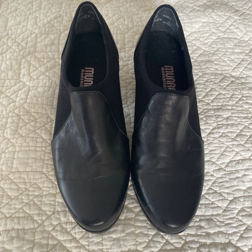 Zapatos Munro Para Mujer Negros Niño/Negro Tela Suave Cómodos Acogedores Elastizados Talla 6 M Foto 3 de 4