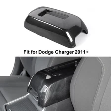 Carbon Fiber Armrest Box Lid Panel Deco Cover Trim Shell For Dodge Charger 2011+