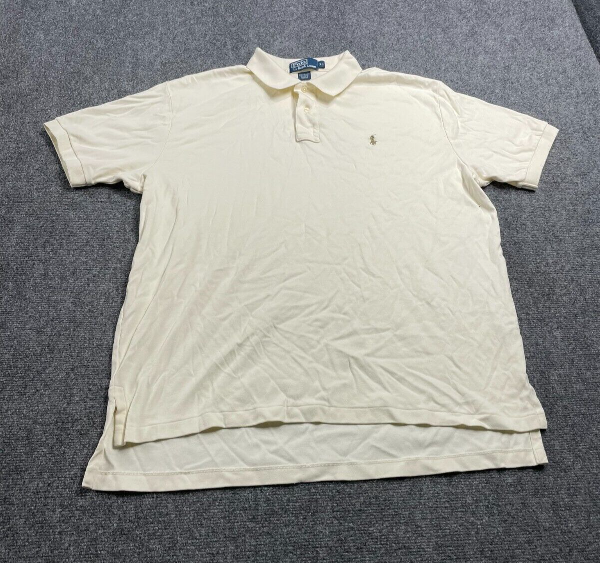 Polo Ralph Lauren uomo beige maniche corte pony logo golf t shirt taglia XL