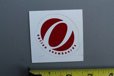 Option Snowboards Mountain Snow Red White OG SNB5A Vintage Snowboarding STICKER