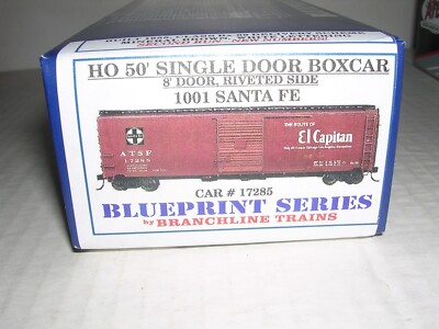 BRANCHLINE #1001  Santa Fe 50' AAR Box Car #17285 w/8' Doors  KIT   H.O. 1:87