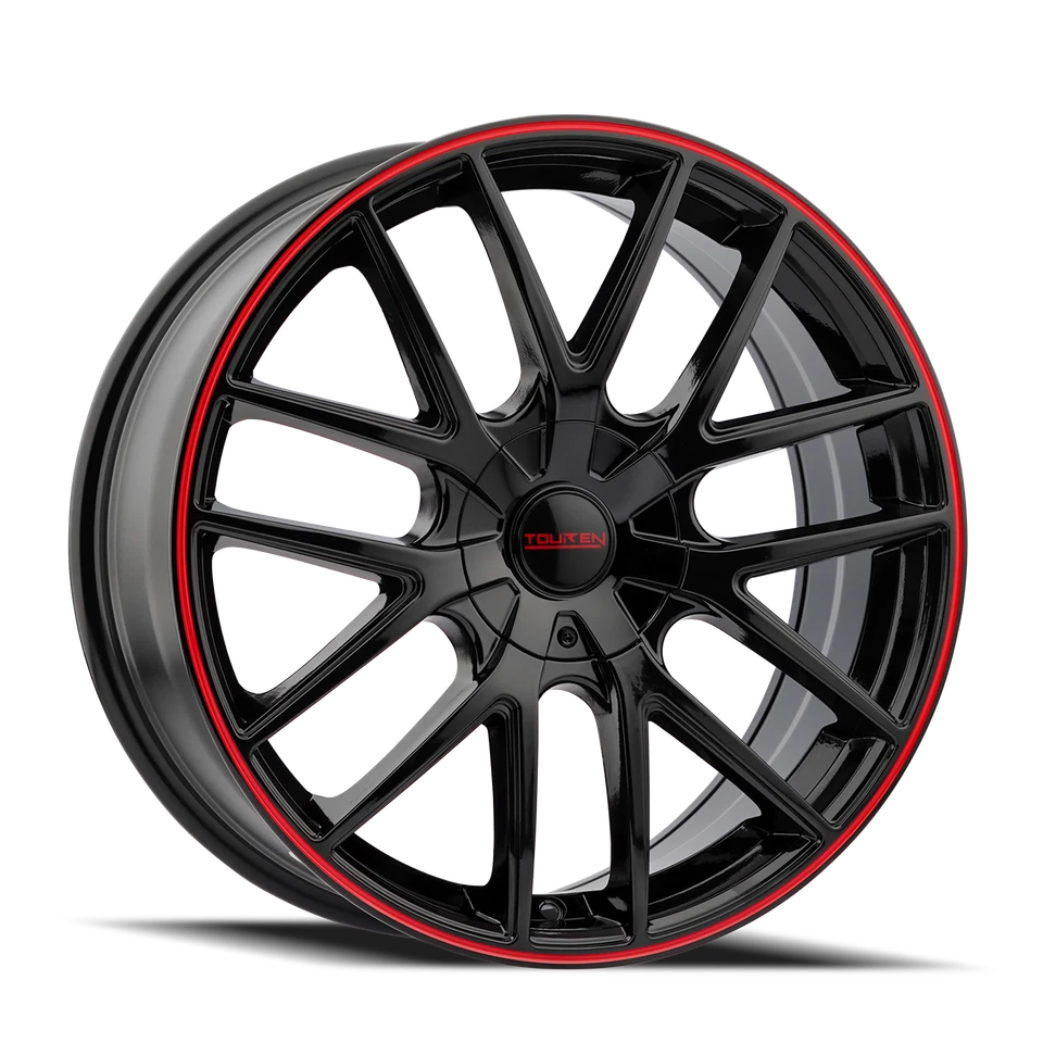 (Juego-4) Llantas Touren TR60 16x7 5x100/5x114,3 42 mm negras rojas llantas 16 pulgadas Foto 2 de 4