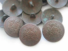 New Military Metal Royal Crest Copper Tone Buttons sizes 7/8, 11/16, 13/16  AM4