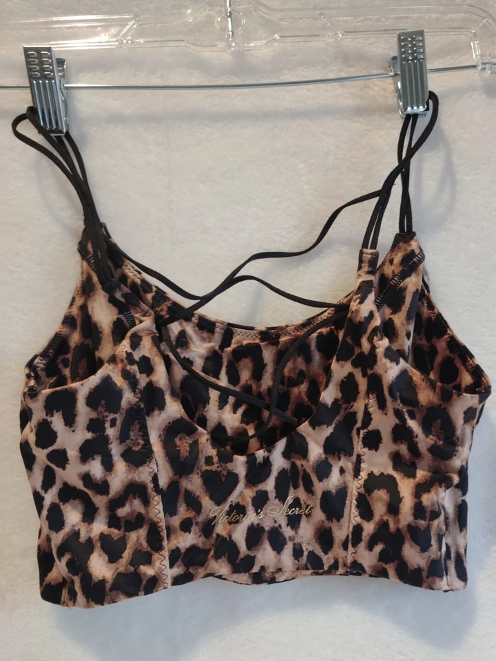 Sujetador deportivo/bralette con estampado de leopardo XS Victoria's Secret para mujer Foto 2 de 4