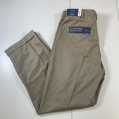 NEW Croft & Barrow Comfort Dress Pants 33x30 Classic Fit Pleated Straight Cuff