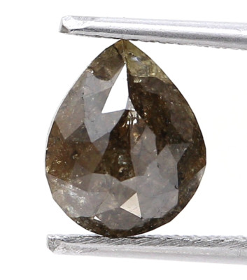 Natürlicher Diamant Birne Rose Schnitt Grau Farbe Handgefertigt 1.58TCW