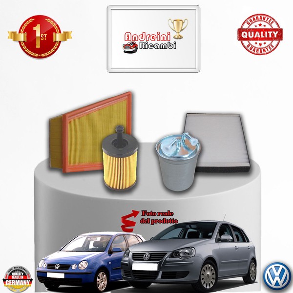 Set Service 4 Filter VW Polo IV 1.4 Tdi 55KW 75CV Von 2001-> 2009-image