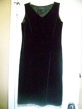 Anna Laura Velvet Flapper Beaded Fring Little Black Dress Ladies S  Made in USA 