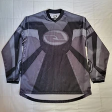 MD Answer Racing MX Offroad Jersey Long Sleeve Black Gray All Over Print Mens