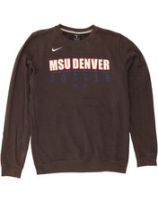 NIKE Mens Graphic Sweatshirt Jumper Small Grey Cotton BW06