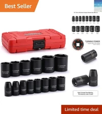 Professional Grade 14-Piece Chrome Vanadium Impact Socket Set in Metric Sizes